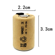 10 Stück 4/5SC 1,2 V 1200 mAh Akku Sub C Ni-CD-Zelle mit Schweißlaschen