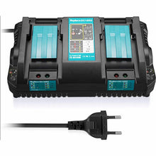 DC18RD Dual Port Ladegerät 14.4V-18V Lithium-Ionen-Akku Kompatibel mit Makita BL1815 BL1830 BL1840 BL1850