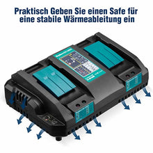 DC18RD Dual Port Ladegerät 14.4V-18V Lithium-Ionen-Akku Kompatibel mit Makita BL1815 BL1830 BL1840 BL1850