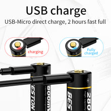 4PCS Micro USB 1,5 V Li-Ion Wiederaufladbare AA Batterie für Spielzeug BESTON