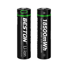 3,7 V 21700 Typ-C Wiederaufladbare Li-Ion-Beston-Batterie 5000 mAh Lithium-Batterien für Taschenlampe