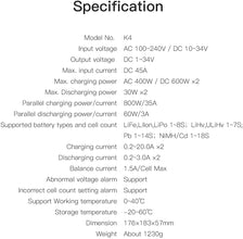 K4 ISDT Lipo Akku Ladegerät AC 400W DC 600WX2 Ladegerät Balance Entlader für Life Lilon LiPo 1-8S LiHv Pb NiMH RC Akku Batterien