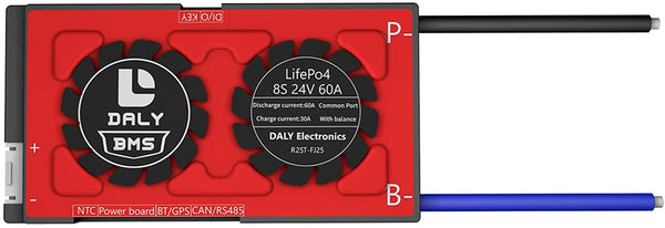 Daly smart bms Lifepo4 8S 24V 60A  bluetooth 18 66 128