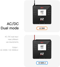 ISDT K2 Lipo AC 200W DC 500Wx2 20A Akku Ladegerät Balance Entlader für Life/Lilon/LiPo 1-6S/ LiHv/Pb/NiMH RC Akku Batterien