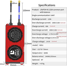 Daly smart bms Lifepo 4S 12V 120A  bluetooth BMS board 2095212