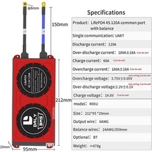 Daly BMS LiFePO4 BMS 4S 12V 120A separate Lithiumbatterie BMS