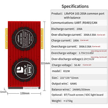 Daly smart bms Lifepo4 Li-ion 16S 48V 60V 200A  bluetooth BMS board 32130221