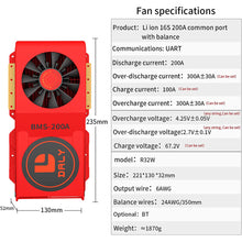 Daly smart bms Lifepo4 Li-ion 16S 48V 60V 200A FAN bluetooth 52 130 235