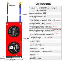 Daly smart bms Lifepo4 Li-ion 16S 48V 60V 80A bluetooth 19 66 150