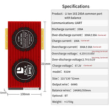 Daly smart bms Lifepo4 Li-ion 16S 48V 60V 200A  bluetooth BMS board 32130221