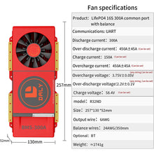 Daly smart bms Lifepo4 Li-ion 16S 48V 60V 300A FAN  bluetooth board 52 130 257