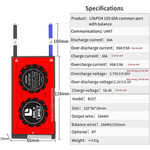 Daly smart bms Lifepo4 Li-ion 16S 48V 60V 60A bluetooth 18 66 128