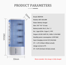 D C AA AAA 9V Beston multi-funktion C821BW universal Smart  akku Ladegerät