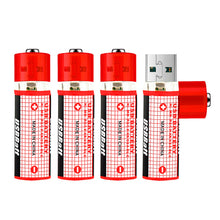 4PCS USB Mini AA Batterie Nimh AA 1,2V 1450MAH Akku NIMH USB AA 1450 mit Farbkarte CE FCC ROHS