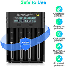 18650 Ladegerät Universal Akkuladegerät für 18650 18500 18350 17670 17500 16340 14500 3.7v Li-Ion NI-MH Akku Batterieladegerät