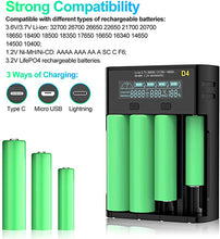 18650 Ladegerät Universal Akkuladegerät für 18650 18500 18350 17670 17500 16340 14500 3.7v Li-Ion NI-MH Akku Batterieladegerät