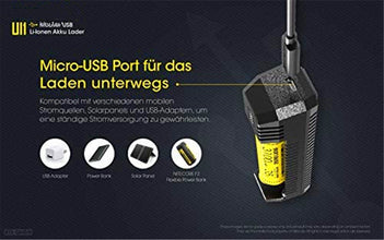 NITECORE Unisex-Erwachsene USB Ui1 Ladegerät, Mehrfarbig