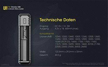 NITECORE Unisex-Erwachsene USB Ui1 Ladegerät, Mehrfarbig