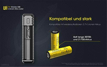 NITECORE Unisex-Erwachsene USB Ui1 Ladegerät, Mehrfarbig