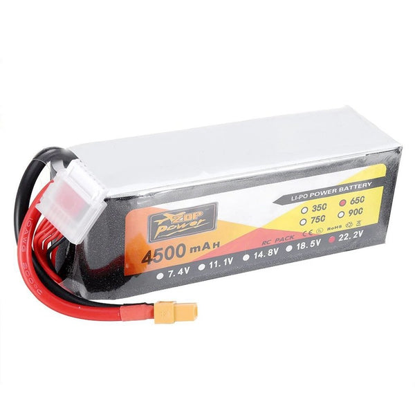 ZOP POWER Lipo Batterie Mit XT60 Stecker  22,2 V 4500 mAh 65C 6S