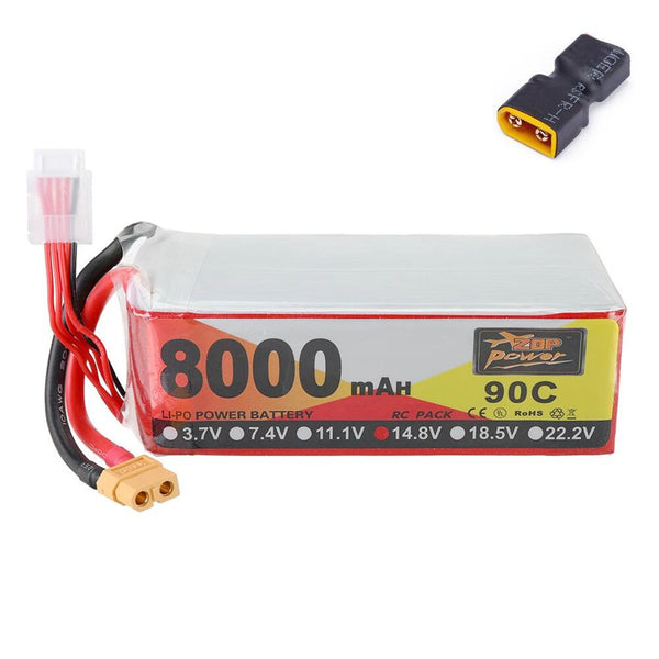 ZOP Power Lipo Batterie XT60 Stecker 14.8V 8000mAh 90C 4S  für RC Racing Drone