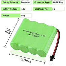 4.8V 2400mAh NI-MH AA Wiederaufladbarer Akku mit SM Stecker und USB-Ladekabel