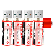 4PCS USB Mini AA Batterie Nimh AA 1,2V 1450MAH Akku NIMH USB AA 1450 mit Farbkarte CE FCC ROHS