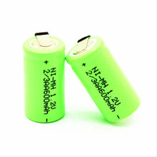 8PCS 2/3 AA Batterie 600 mAh Ni-Cd nicd 1,2 V Batterie Batterie blau