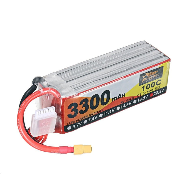 ZOP Power 22,2 V 3300 mAh 100C 6S Lipo Batterie XT60 Stecker für RC Racing Drone