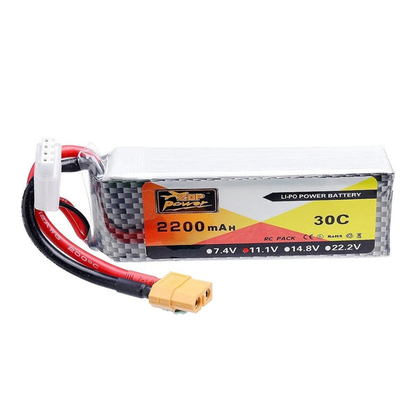 ZOP Power 11.1V 2200mAh 30C 3S Lipo Batterie XT60 Stecker