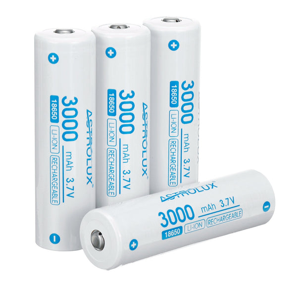 4 x 3000 mAh 3,7 V 18650 Ungeschütztes Li-Ion Batterie Wiederaufladbare Lithium-Stromzelle 9,6 A Hochleistung