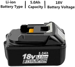 18V 5,0Ah Lithium-Ionen Ersatz Akku für Makita BL1860, BL1850B, BL1850,BL1840, BL1845, 194205-3