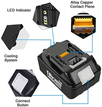 2Stück 6.0Ah 18V Lithium-Ion Ersatz18V Akku BL1850B BL1860 BL1830B BL1830 BL1840B 194205-3 LXT-400 mit LED-Anzeige