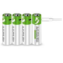 4 Stück Wiederaufladbarer USB AA Lithium Ionen Akku, 1,5 V, 2600 mWh, wiederaufladbarer AA Akku, 1,5 h Schnellladung, konstanter