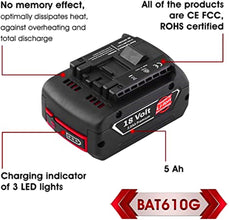 BAT609 18V 5.0Ah Ersatzakku BAT609 BAT610G BAT618 BAT621 BAT620 Akku Elektrowerkzeuge mit LED Ladeanzeige