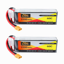 2 packs 4S 14.8V 3500mAh 60C Graphen Akku mit XT60 und Deans T Anschluss Lipo Akku 1354323