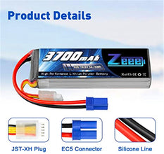 2 Packungen Zeee 4S Lipo Akku 14,8V 5200mah 60C RC Lipo Batterien mit EC5 Stecker Hubschrauber RC Boot RC Auto