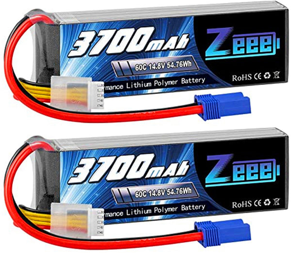 2 Packungen Zeee 4S Lipo Akku 14,8V 5200mah 60C RC Lipo Batterien mit EC5 Stecker Hubschrauber RC Boot RC Auto