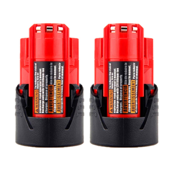 2PCS Werkzeugakku für Milwaukee M12 12V 2000mAh Lithium-Ionen-Lithium-Ersatzakku 48-11-2401