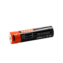 14500 750 mAh 3,7 V USB-Li-Ion-Akku Tatsächliche Kapazität USB-DC-Ladevorgang fortschrittlicher intelligenter Akku