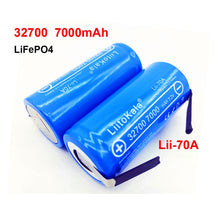 1pcs Lii-70A Hochleistungs-3,2V 32700 7000mAh Akku 6500mAh LiFePO4 35A 55A Dauerentladungsakku + Nickelblech