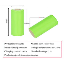 4PCS 32650 Batterie 6000mAh 3.2V LiFePO4 33A 55A flacher Akku