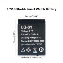 2pcs LQ S1 3.7V 380mAh Li-Ion Polymer Smartwatch Akku, passend für w8 dz09 qw09 a1 v8 x6 hlx s1