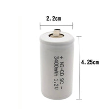 12 STÜCKE SC 3400 mAh 1,2 V Batterie 1,2 V Sub C NI-CD akku, mit Bohrschrauber-Schweißstück