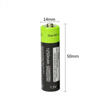 2 Stück/Set AA-Akku 1,5V 2A 1250mAh Micro-USB-Lithium-Akku mit Ladekabel