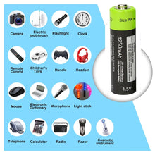 2 Stück/Set AA-Akku 1,5V 2A 1250mAh Micro-USB-Lithium-Akku mit Ladekabel