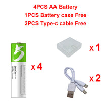 4 Stück 1,5 V AA 2600 mWh Akku Fernbedienung Maus Lüfter Elektro Spielzeug Akku Elektro, 1 x Box , 2 x Kabel