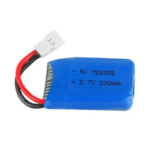 2pcs 3,7V 200mAh LiPo Batterie Fernbedienung Drohnenbatterie passend für Syma X4 X11 X13 Quadcopter Teile 752025