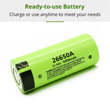 2x 26650 Akku 3,7 V 5000 mAh Lithium-Ionen 26650A Taschenlampe Akku Elektrowerkzeug Taschenlampe 26650 Lithiumbatterie