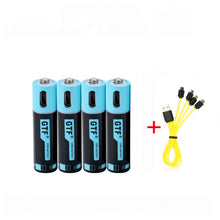 4pcs 1,5V 450mAh AAA wiederaufladbare USB-Batterie + USB-Kabel